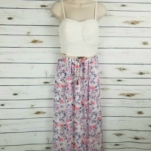 Lily Rose Dresses & Skirts - Lily Rose Floral Halter Top Dress Medium Pink Blue